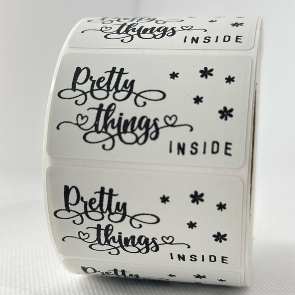 Pretty Things Inside label | Thank you sticker | shipping supplies 2in NWT - Picture 2 of 6